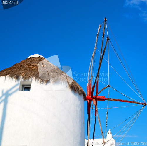 Image of old mill in santorini greece europe  and the sky