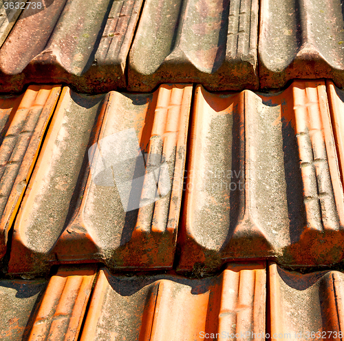 Image of old roof in italy the line and texture of diagonal architecture