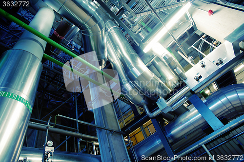 Image of Industrial zone, Steel pipelines, valves and pumps