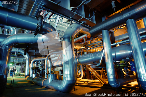 Image of Industrial zone, Steel pipelines, valves and pumps