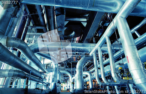 Image of Industrial zone, Steel pipelines, valves and pumps