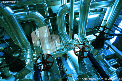 Image of Industrial Steel  pipelines and valves