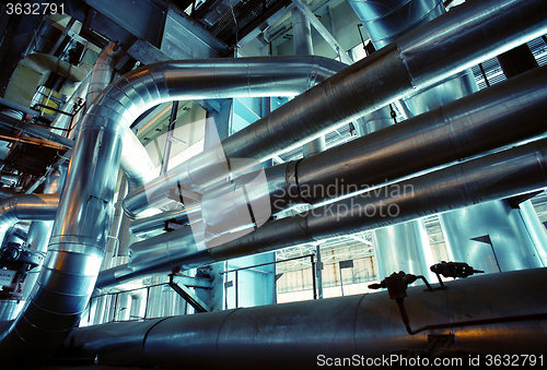 Image of Industrial zone, Steel pipelines, valves and pumps