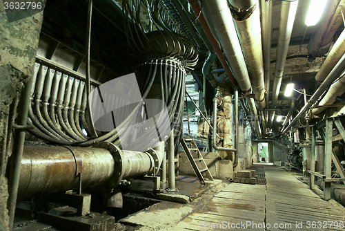 Image of Industrial zone, Steel pipelines, valves and pumps