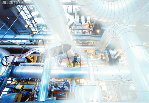 Image of Sketch of piping design mixed with industrial equipment photo 