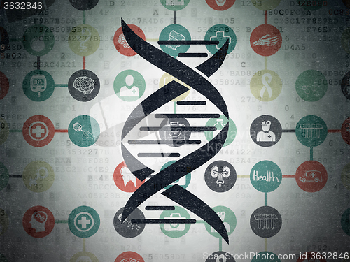 Image of Healthcare concept: DNA on Digital Paper background