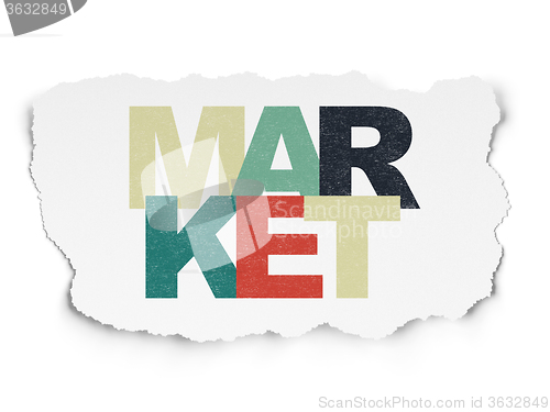 Image of Advertising concept: Market on Torn Paper background