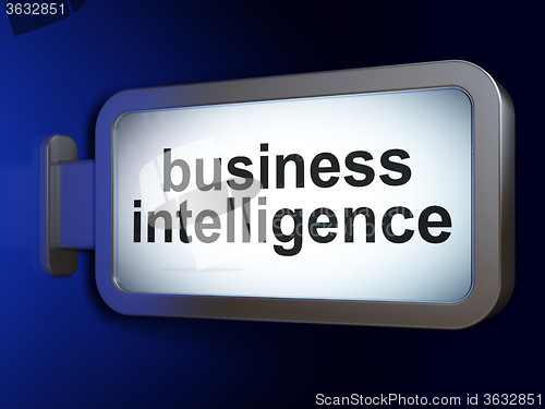 Image of Finance concept: Business Intelligence on billboard background