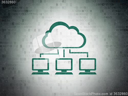 Image of Cloud computing concept: Cloud Network on Digital Paper background