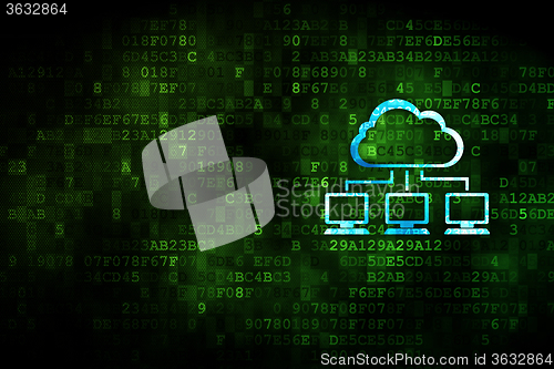 Image of Cloud networking concept: Cloud Network on digital background