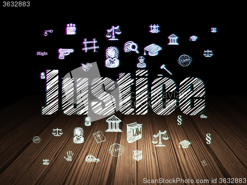 Image of Law concept: Justice in grunge dark room