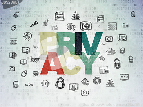 Image of Privacy concept: Privacy on Digital Paper background