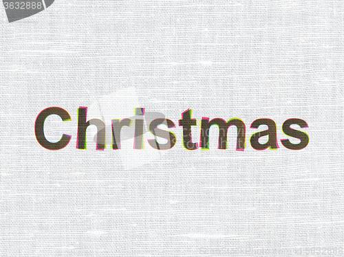 Image of Entertainment, concept: Christmas on fabric texture background