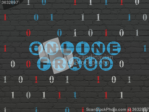Image of Protection concept: Online Fraud on wall background