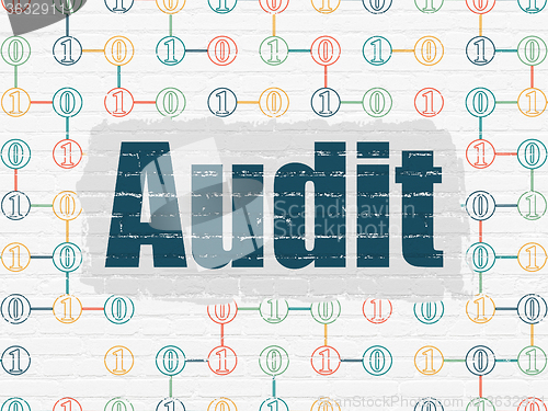 Image of Finance concept: Audit on wall background