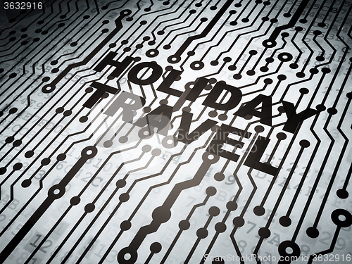 Image of Tourism concept: circuit board with Holiday Travel