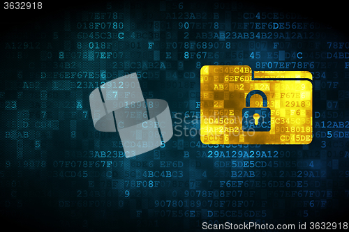 Image of Finance concept: Folder With Lock on digital background