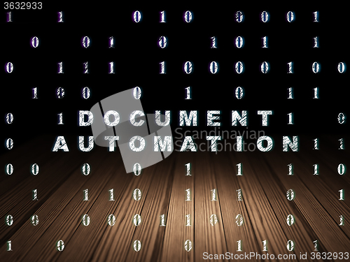 Image of Business concept: Document Automation in grunge dark room