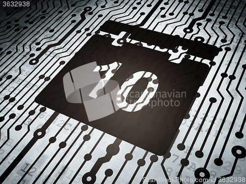 Image of Time concept: circuit board with Calendar