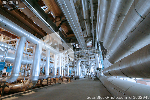 Image of Industrial zone, Steel pipelines, valves and pumps