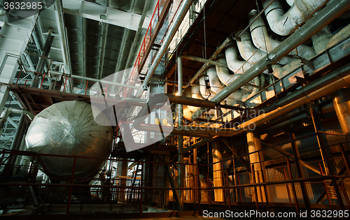 Image of Industrial zone, Steel pipelines, valves and pumps