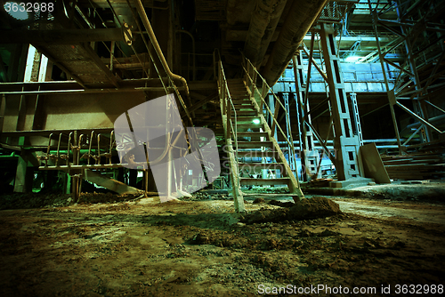 Image of Old creepy, dark, decaying, destructive, dirty factory