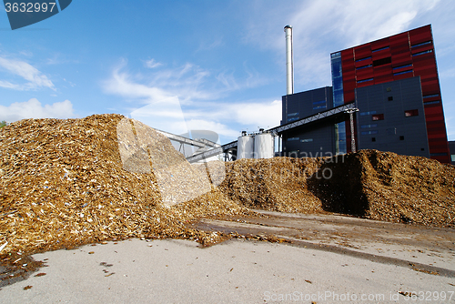 Image of bio power plant against blue sky