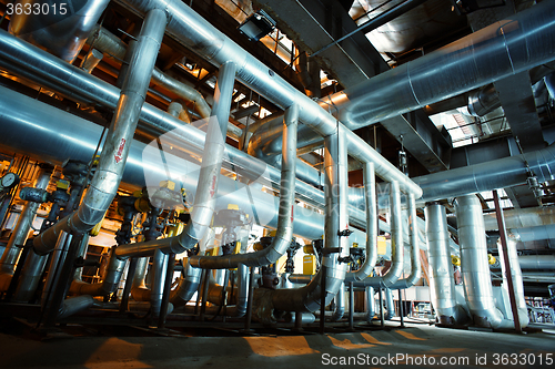 Image of Industrial zone, Steel pipelines, valves and pumps