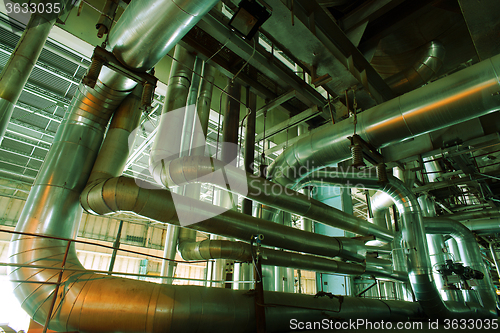 Image of Industrial zone, Steel pipelines, valves and pumps