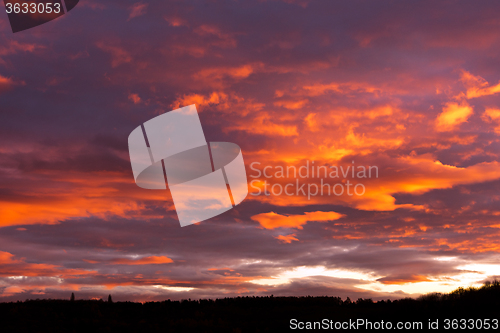 Image of Sky, clouds and afterglow