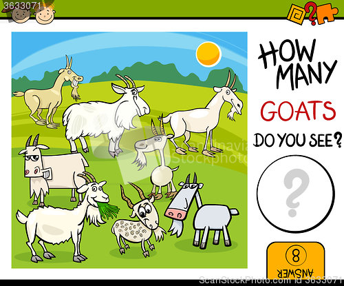 Image of counting task with goats cartoon