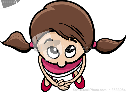 Image of cute little girl cartoon character