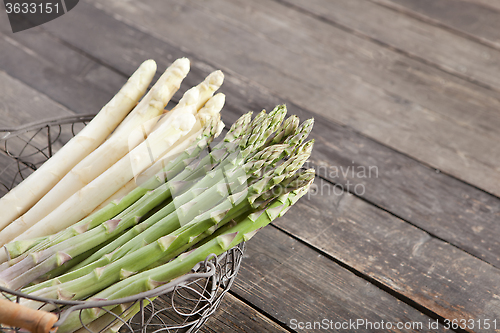 Image of fresh asparagus in basket