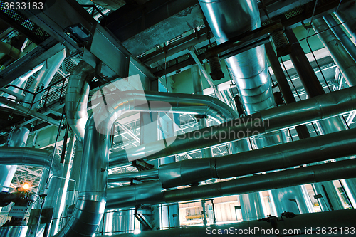 Image of Industrial zone, Steel pipelines, valves and pumps