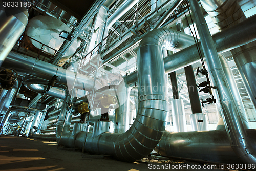 Image of Industrial zone, Steel pipelines, valves and pumps