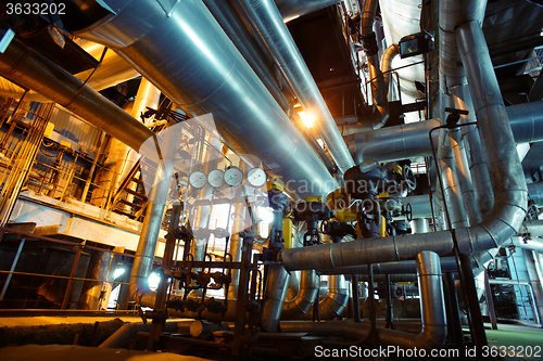 Image of Industrial zone, Steel pipelines, valves and pumps