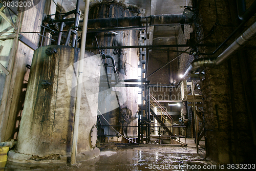 Image of Old creepy, dark, decaying, destructive, dirty factory