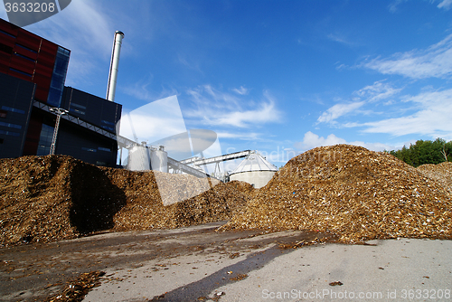 Image of bio power plant against blue sky