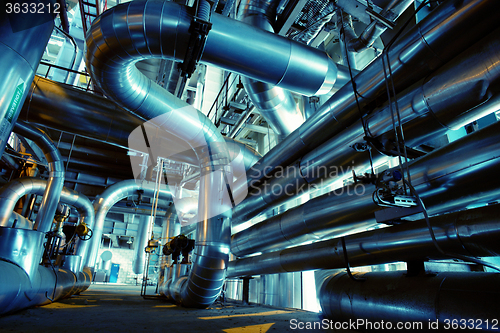 Image of Industrial zone, Steel pipelines and cables