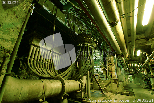 Image of Industrial zone, Steel pipelines and valves