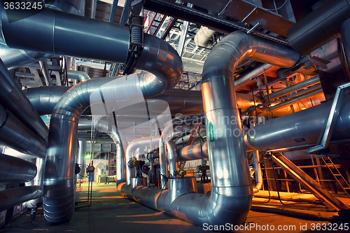 Image of Industrial zone, Steel pipelines, valves and pumps