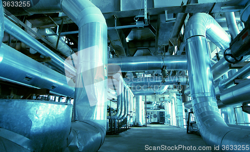 Image of Industrial zone, Steel pipelines, valves and pumps