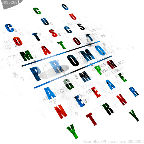 Image of Marketing concept: Promo in Crossword Puzzle
