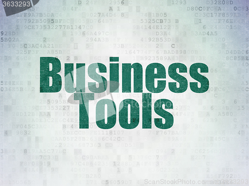 Image of Finance concept: Business Tools on Digital Paper background
