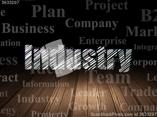 Image of Business concept: Industry in grunge dark room