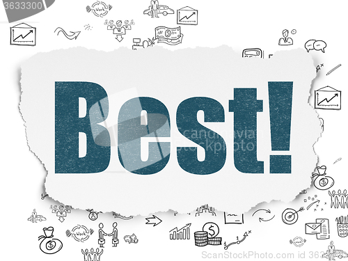 Image of Finance concept: Best! on Torn Paper background