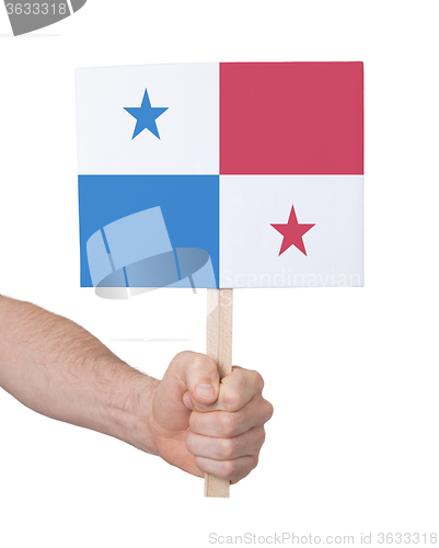 Image of Hand holding small card - Flag of Panama