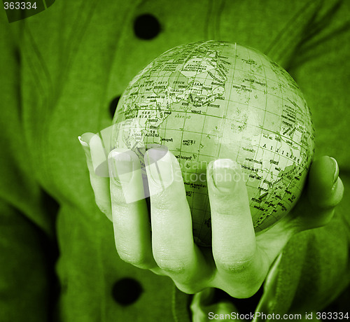 Image of Globe in a girl's hands