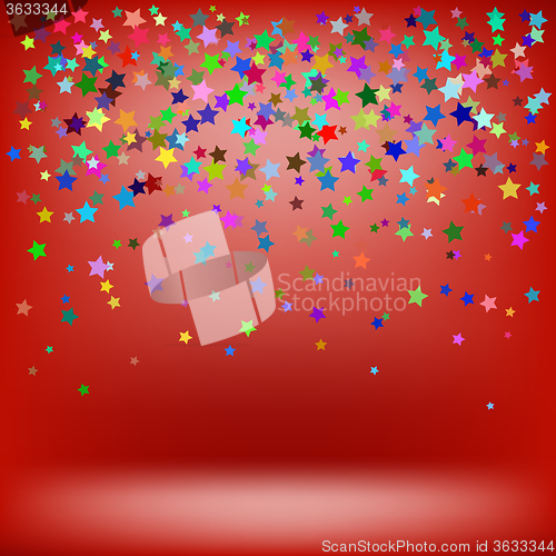 Image of Set of Colorful Stars. Starry Pattern
