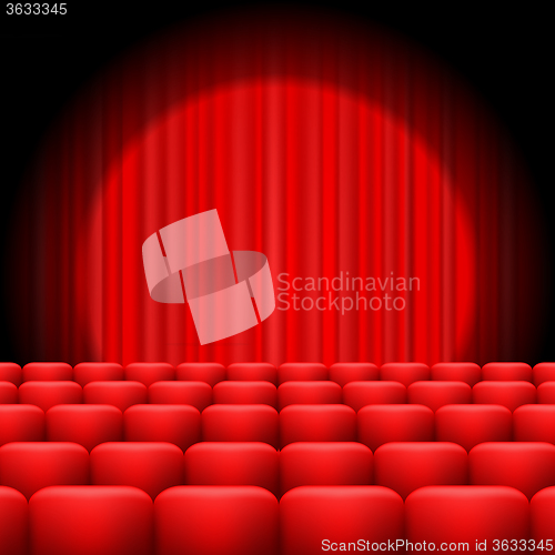 Image of Red Curtains with Spotlight